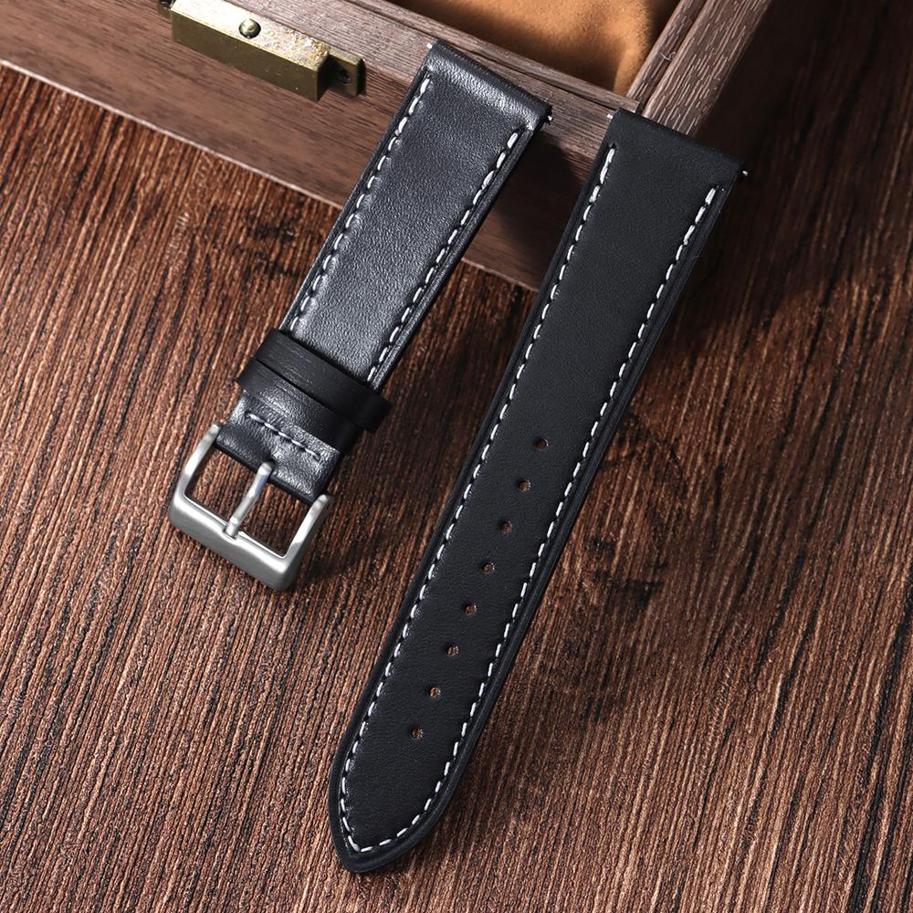Cinturino per Orologio in Pelle di Mucca Marrone Premium con Rilascio Rapido 18mm 20mm 22mm 24mm Cinturini per Orologio in Vera Pelle Top Grain per Uomo Donna