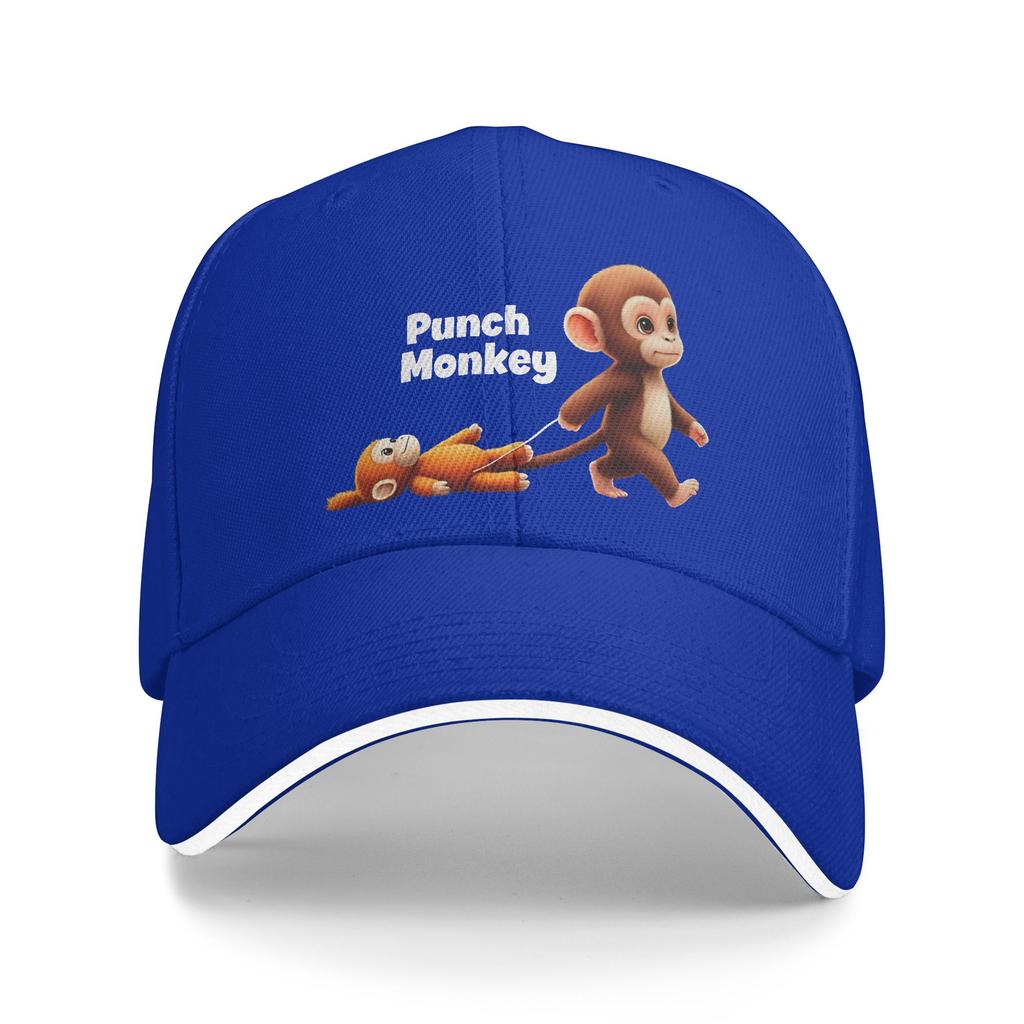 Summer Casual Baseball Cap Monkey Punch Hunting Camping Trucker Hat For Men Women Sun-Proof Punch Monkey Classic Baseball Caps