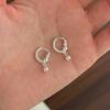 925 Silver Ball Hoop Earrings for Women Minimalist Classic Jewelry Dainty Accessories