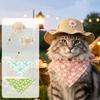 Floral Accents Pet Straw Hat Adjustable Elastic Pet Dress-Up Hat  Small Breeds