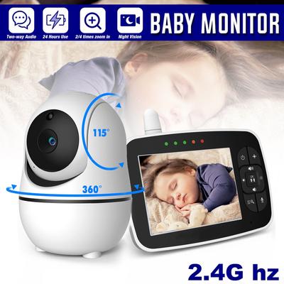 100–240 AC Video-Babyphone, 2,4 G, kabellos, mit 3,5 Zoll LCD, 24 Stunden Akku, 900 Fuß Reichweite, 2-Wege-Audio-Temperatursensor