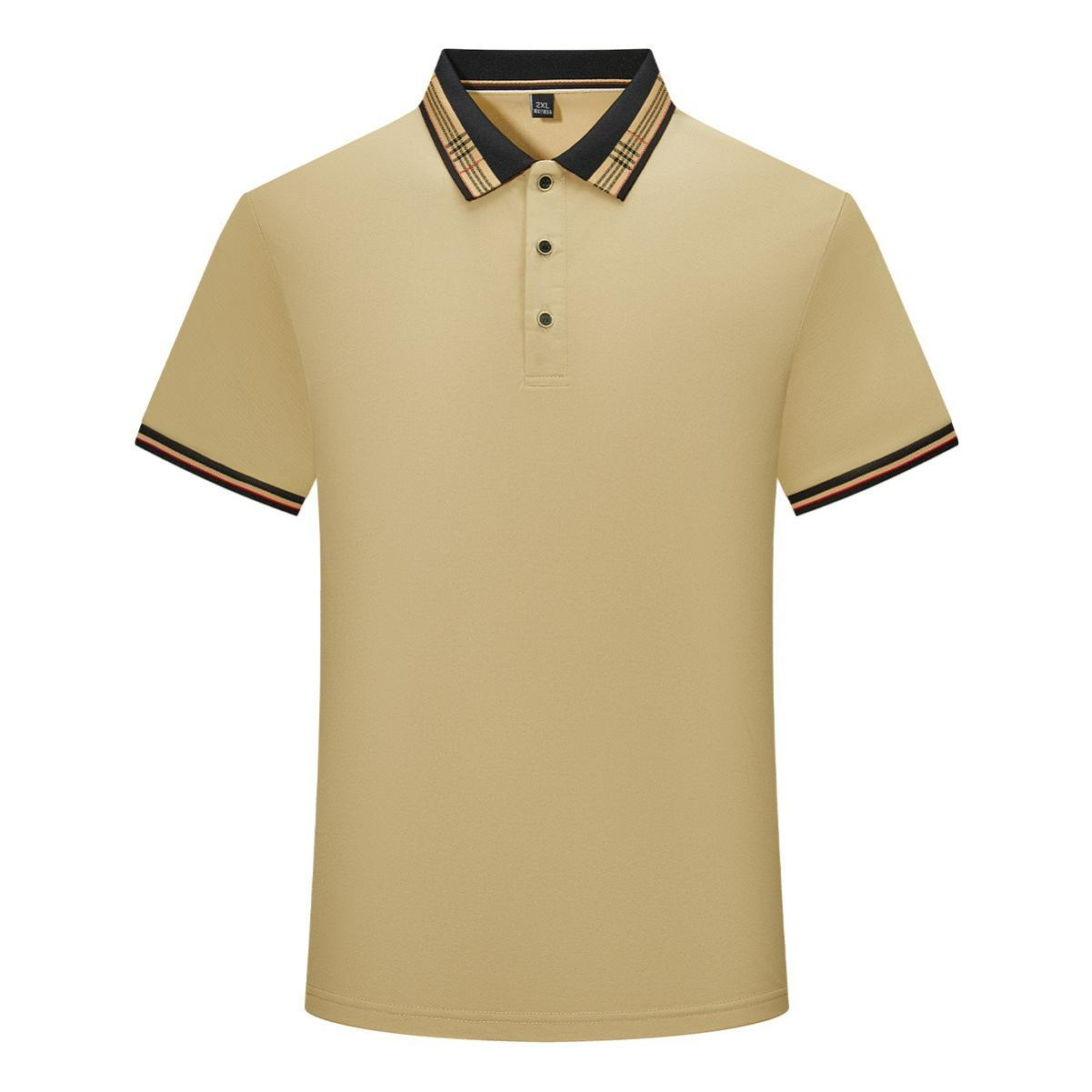 

Casual POLO Shirt Short-sleeved Lapel T-shirt Cotton Half-sleeved Top Men s Clothing 4XL хакі