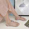 Damen flache Sandalen Schmetterling Dekoration Jelly Slippers Transparentes PVC Bequem für draußen Strand