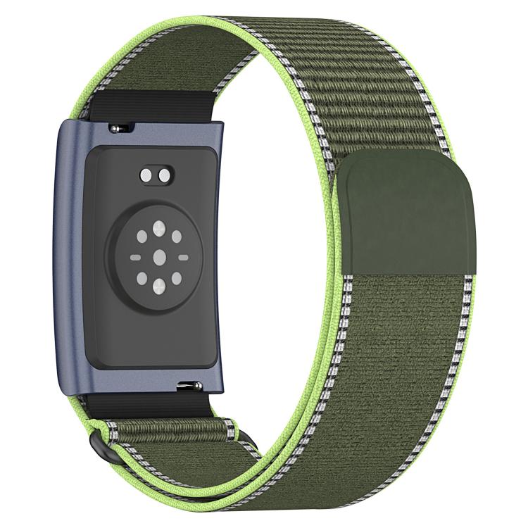 

For Amazfit Helio Strap xDfind Covered Nylon Loop Band 280mm Wristband зелёный