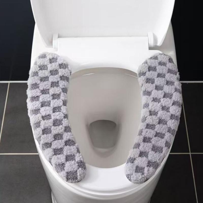 Winter Thick and Warm Toilet Seat Cushion Cover with Cushion Washable and Reusable Mat for Sticky Toilet Seat toilet