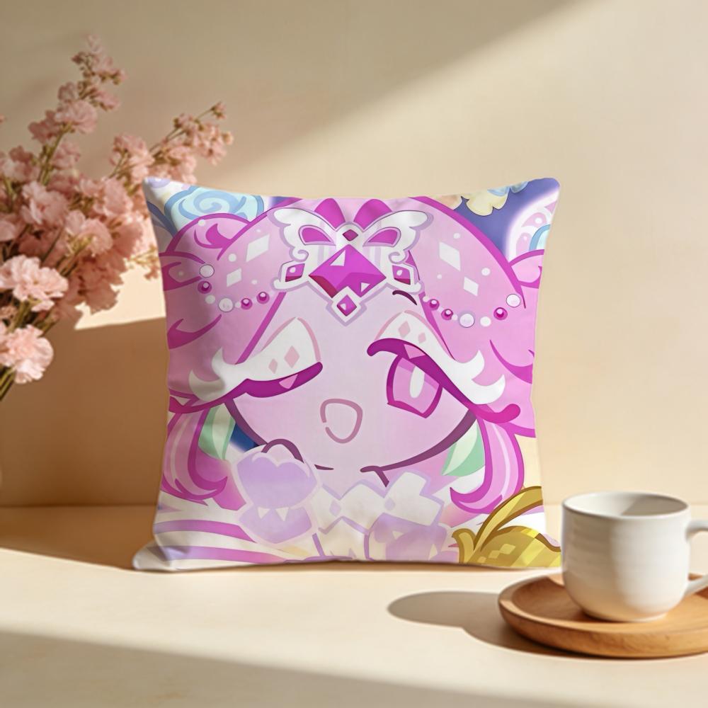 Trendy CCookie Run Kingdomable Cushion Cover Stylish Washable Pillow Cover Ideal for Couch Bedroom Car Decoration