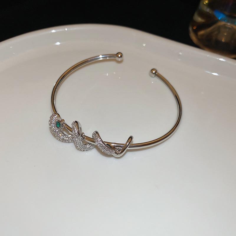 Europejsko-Amerykańska Otwarta Bransoletka Okrągła z Cyrkoniami – Lekko Luksusowa Bransoletka High-End dla Kobiet