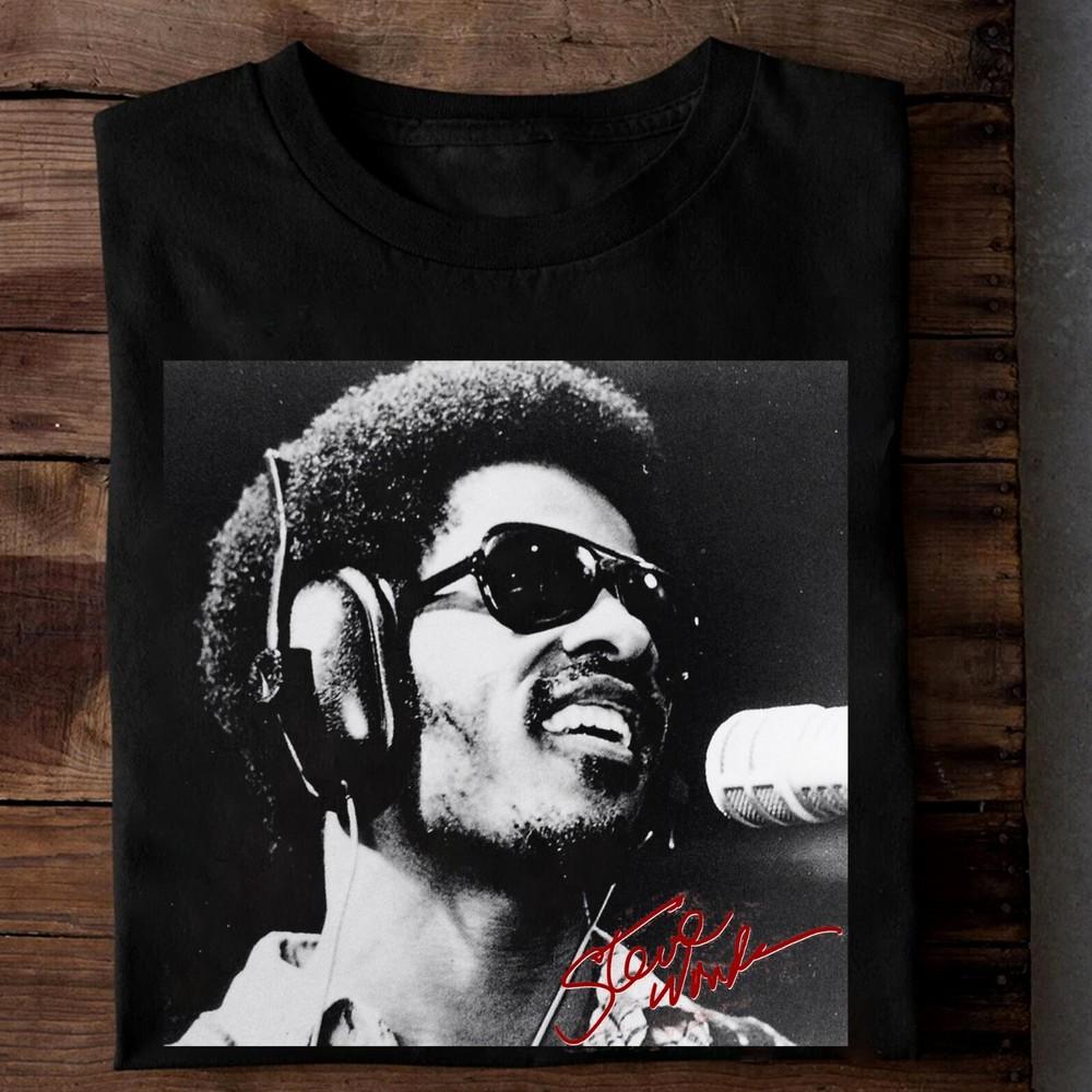 Stevie Wonder shirt Black Short Sleeve Men All Size T-Shirt 1CM2013 Unisex T-Shirt S