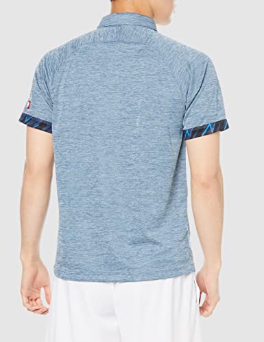 Mizuno Table Tennis Game Shirt, Polo Collar, Moisture-Wicking, Quick-Drying, Dynamotion Fit, JTTA Certified, 82JA2106, Navy Heather, Size XS