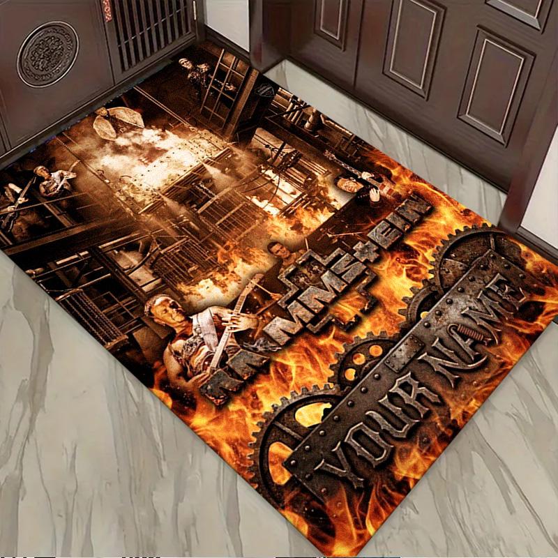 Name Custom Electronic Metal Band Carpet Rug for Living Room Bedroom Home Sofa Decoration,Kids play Non-slip Floor Mat