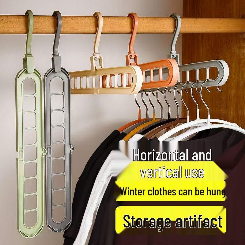 

Волшебная многофункциональная складная вешалка: Нескользящее, вращающееся хранение одежды для балкона и гардероба Green (opp bag)