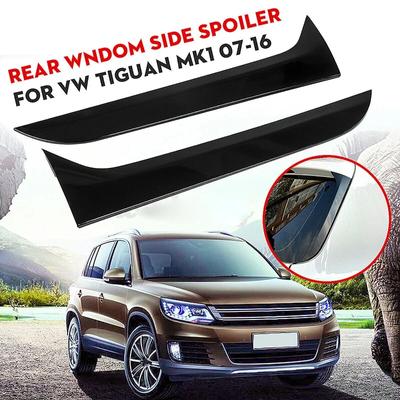 Left Right Car Rear Window Side Spoiler Air Splitter Lip Trims Sticker Plastic for VW Tiguan MK1 2007 2008 2009 2010 2011-2016