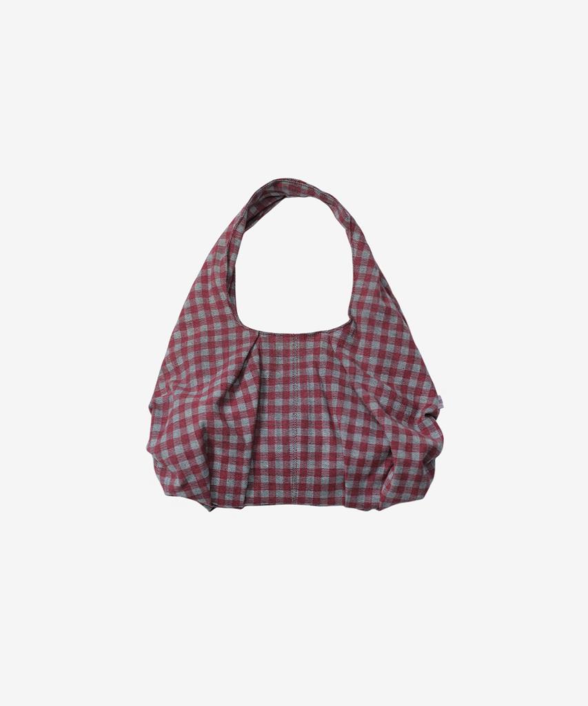 Kimimi Dumpling Tote Bag Vintage Red Check