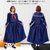 Halloween Sailor Uniform Long Skirt Long Sleeve JK Cosplay Costume Set Long Sailor School Uniform High School Girl Uniform Costume Navy Blue Large