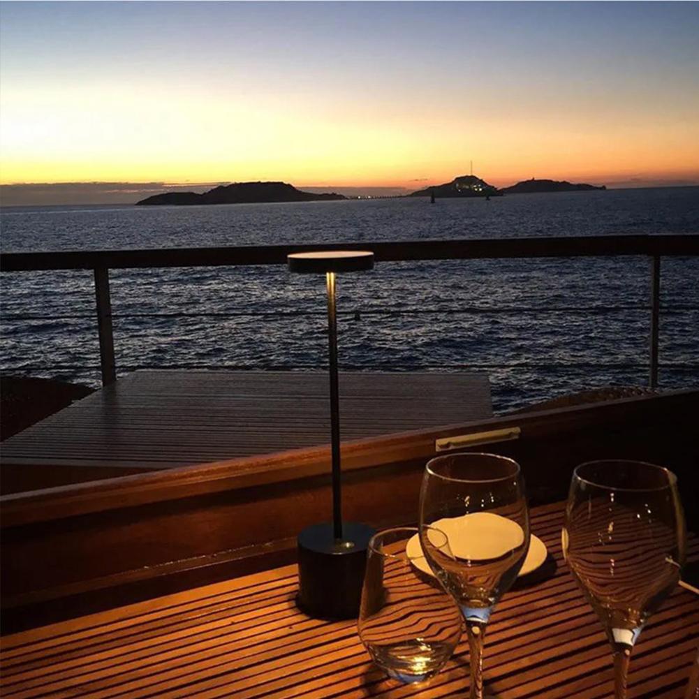 Cordless Table Lamp Usb Rechargeable Led Portable Battery Powered Three-color Stepless Dimming Small Table Light