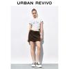 UR2026 Women's Casual Lamb Print Pleated Slim Short T-Shirt