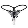 Women's Extra Large Pearl Massage Crotchless Temptation Thong 