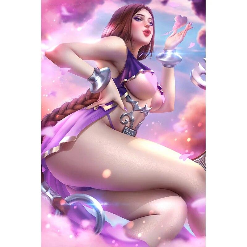 Affiche en toile d'art de jeu imprimé Cortana Samus, nue, fille Sexy, décor de salon et de chambre à coucher, image murale