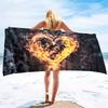 Flames Burning Fire Soft Beach Quick-Drying Bath Towel Large Absorbent Towel Blanket Suitable for Outdoor Travel Camping Yoga