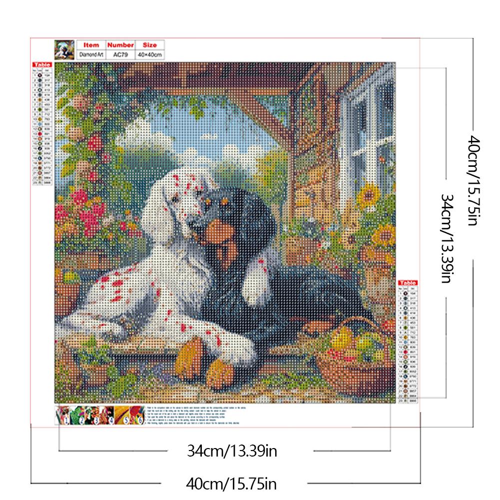 Animal and Girl Full DIY 5D Round Drill Diamond Art Diamond Painting for Adults/Beginners Gift Idea Home Wall Decor 40x40cm