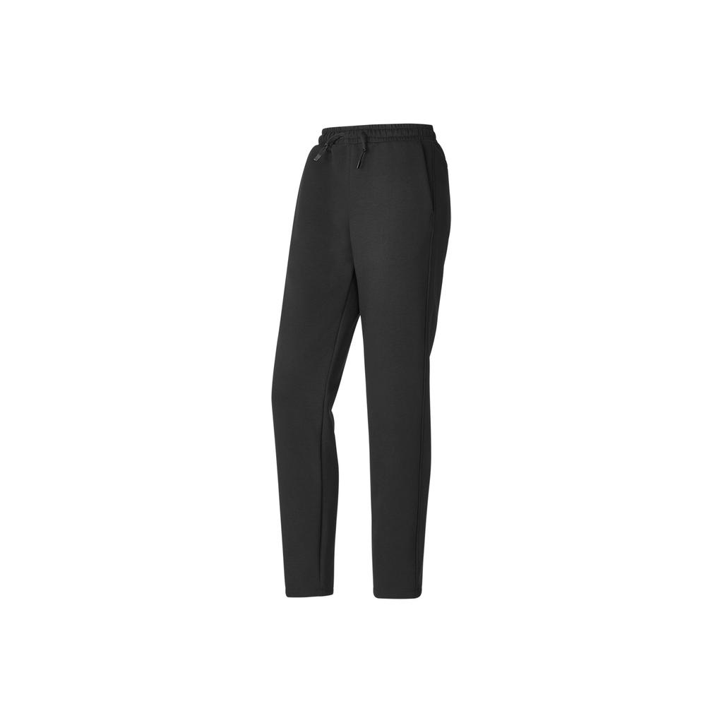 Skechers Lace-Up Knitted Long Pants Sports Commuting Simple Solid Color Fashion Versatile Casual Pants Women Bottoms Carbon-Black P125W020-0018