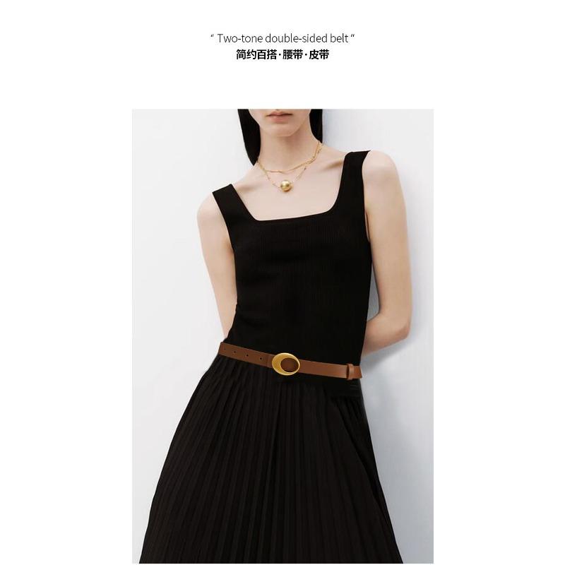 Women'S Thin Belt Fashion Versatile New Belt Dress Decorative Skirt Smooth Buckle Women'S Belt