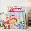 Süßer Cartoon s-Erdbeer S-Sahnetorte Überwurf Flanell Flauschig Weich Decke Warm Hautfreundlich Überwurf für Sofa Bett Büro Nickerchen Winter
