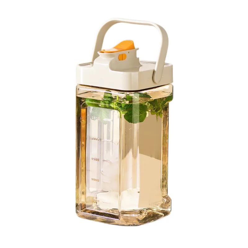 

Кувшин для холодной воды с краном Пластиковый диспенсер для напитков для холодильника Холодный чайник Бытовой Большой емкости Ведро для напитков Сок Чай теплый белый