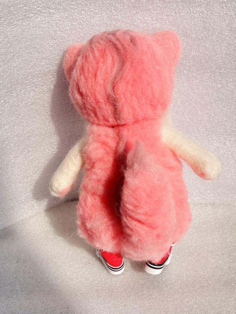 [USED] Chata Artist Wool Felted Teddy Bear Handmade Cat Plush Toy
