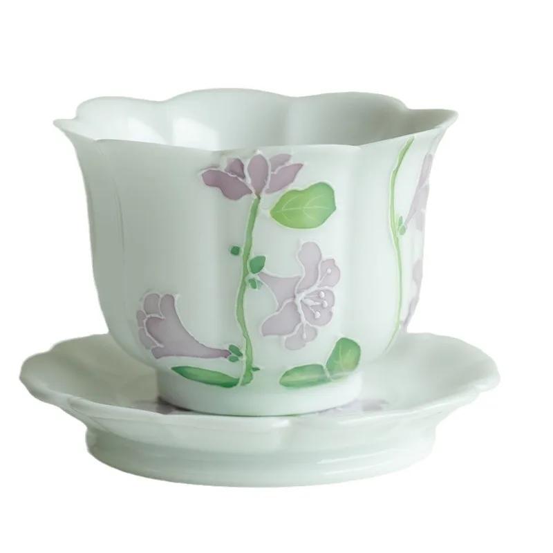 

Hand Painted Lily Of The Valley Porcelain Kettle Porcelain White Teapot Tea Ceremony Set Tea Tie Guan Yin Jasmine Teaware Type