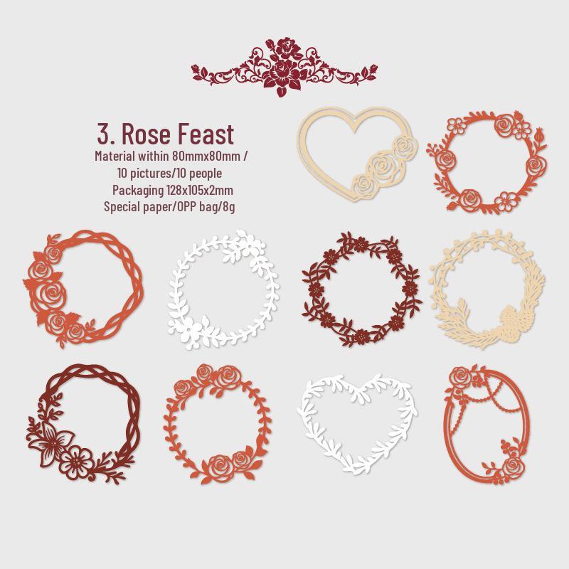 European Flower Wreath DIY Retro Journal Paper with Garden Theme - 6 Styles