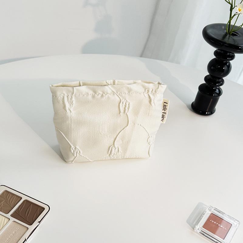 Pink Floral Makeup Bag: Women's Portable, Large Capacity, Small Size Travel Toiletry and Skincare Storage Bag