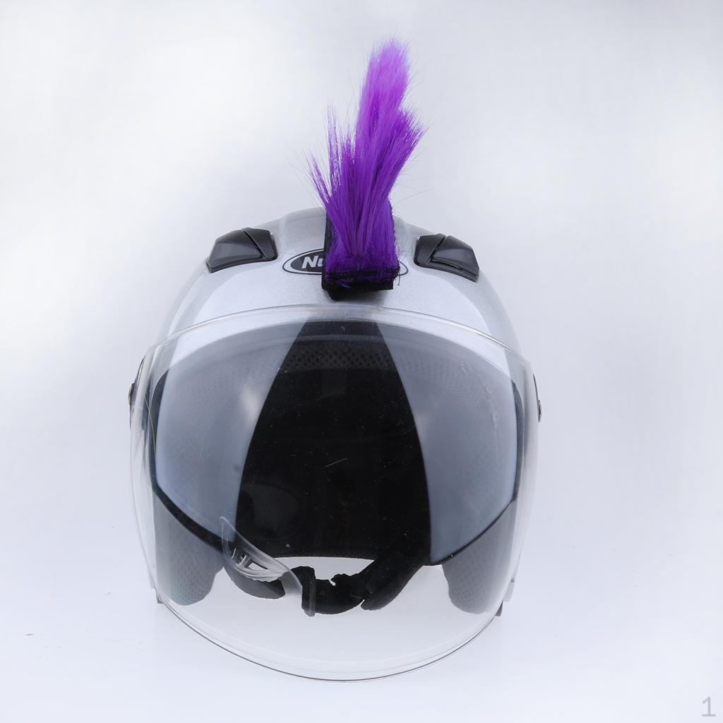 Motorcycle Skinhead Wig Punk Helmet Mohawk Costumes Hairpiece Red