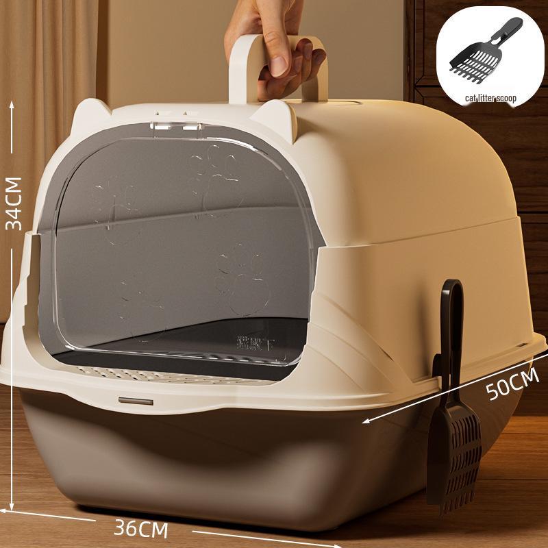 Extra Large Enclosed Cat Litter Box with Deodorant and Anti-Splash Design