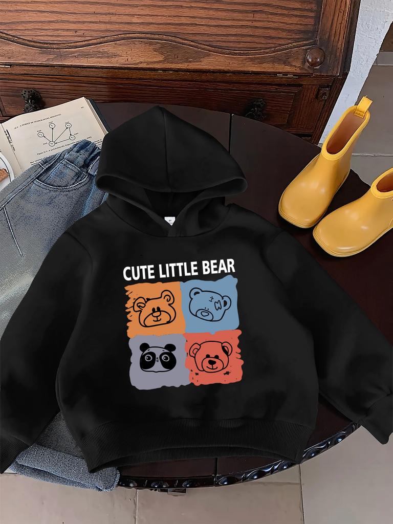 This adorable bear-patterned hoodie is a fun and trendy autumn/winter casual sporty sweatshirt, perfect for everyday wear.