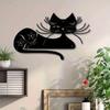 Black Metal Cat Wall Art 11.81 inch Iron Sculpture Indoor Outdoor Garden Patio Living Room Balcony Decor No Power Required Home Statue