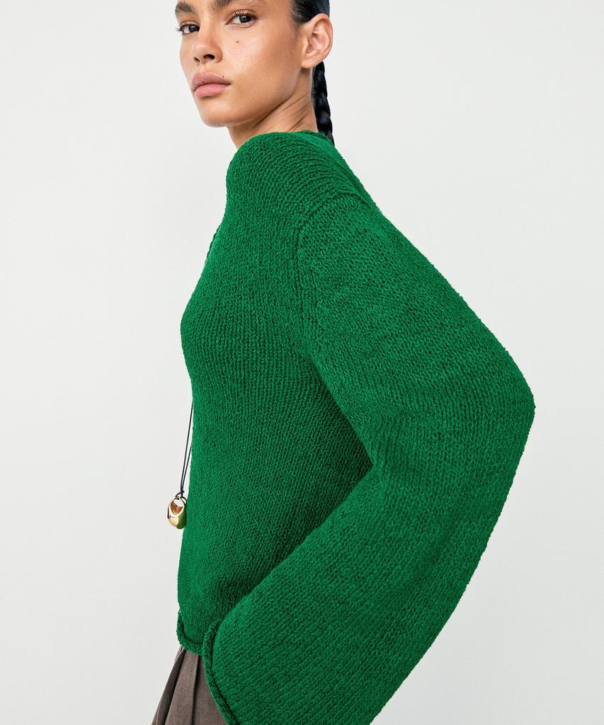 Masimodutti Cotton Blend Openwork Knit Sweater
