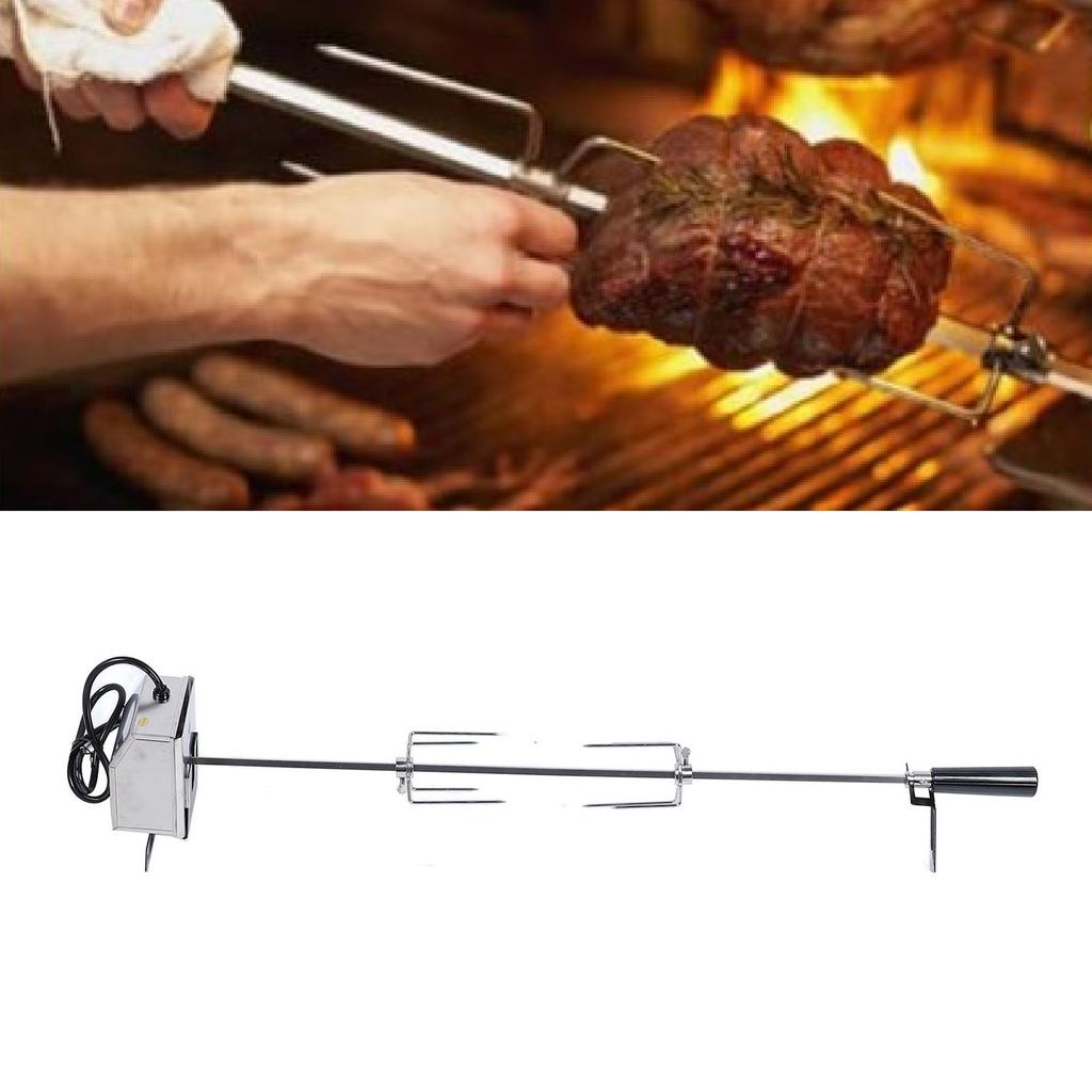 Grill Rotisserie Kit 33lb Load Bearing Easy Assembly Stable Rotating Rotisserie Motor Spit Rod Kit for Outdoor BBQ EU Plug 220V