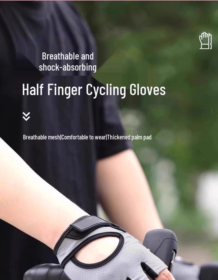 Half-Finger Breathable Cycling Gloves for Men & Women - Shock Absorption, Ideal for Road & Mountain Biking