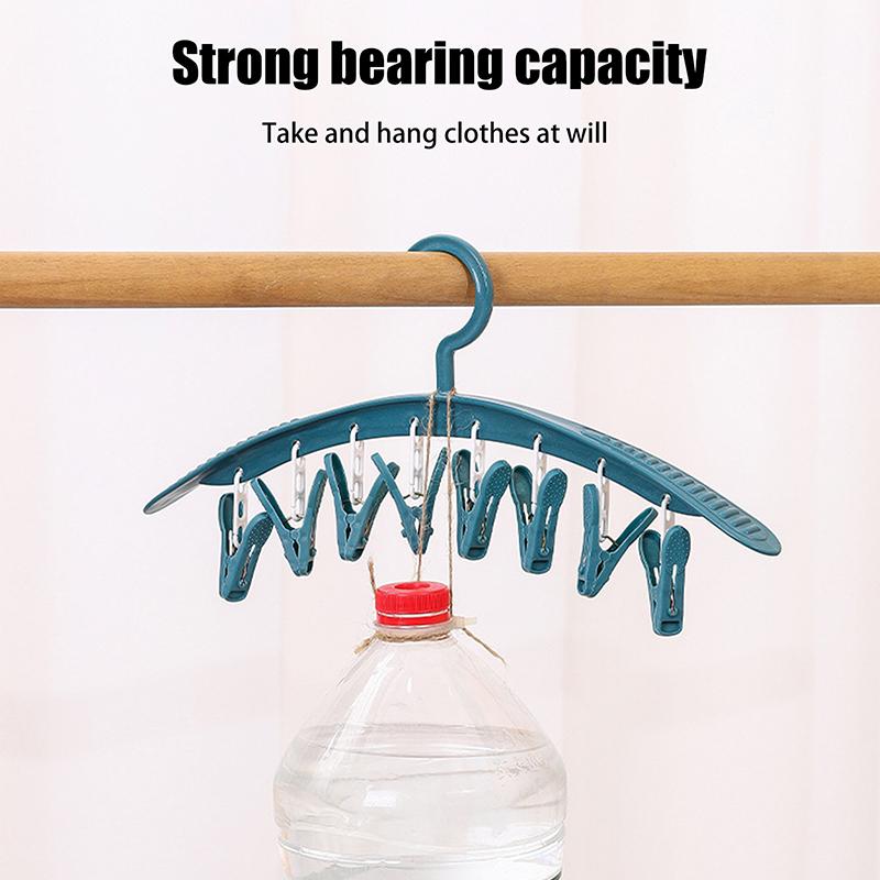 Umeraș Multifuncțional de Uz Casnic Fără Urme Rezistent la Vânt Plastic Îngroșat Uscare Lenjerie Șosete Clip Umeraș