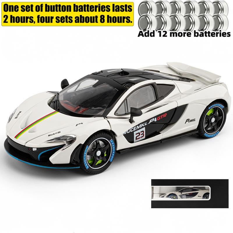1/24 McLaren P1 GTR Supercar Alloy Diecast Model Car Sound and Light Pull Back Children's Toy Car Classic Ornaments Collection
