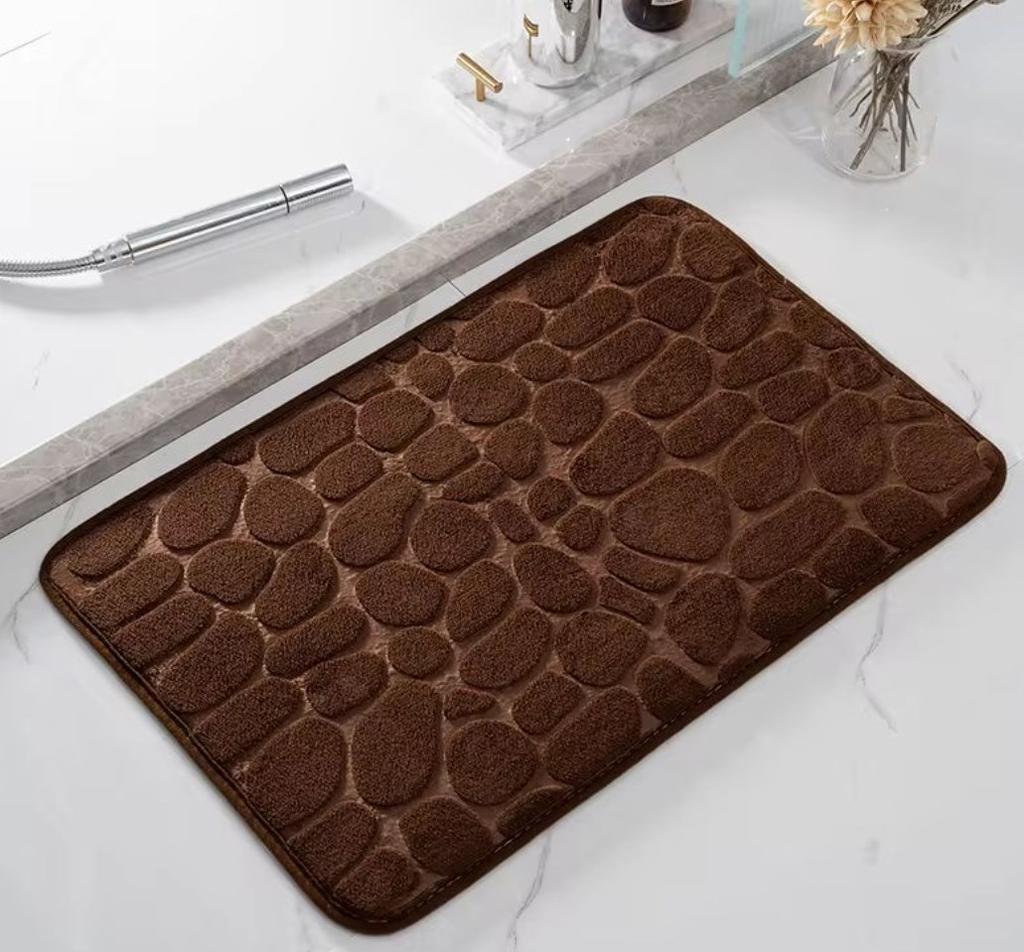 Tappeti Mat Antiscivolo Ciottoli Goffrati Bagno Vasca da Bagno Lato Lavabo Tappetino Pavimento Cabina Doccia Zerbino Memory Foam