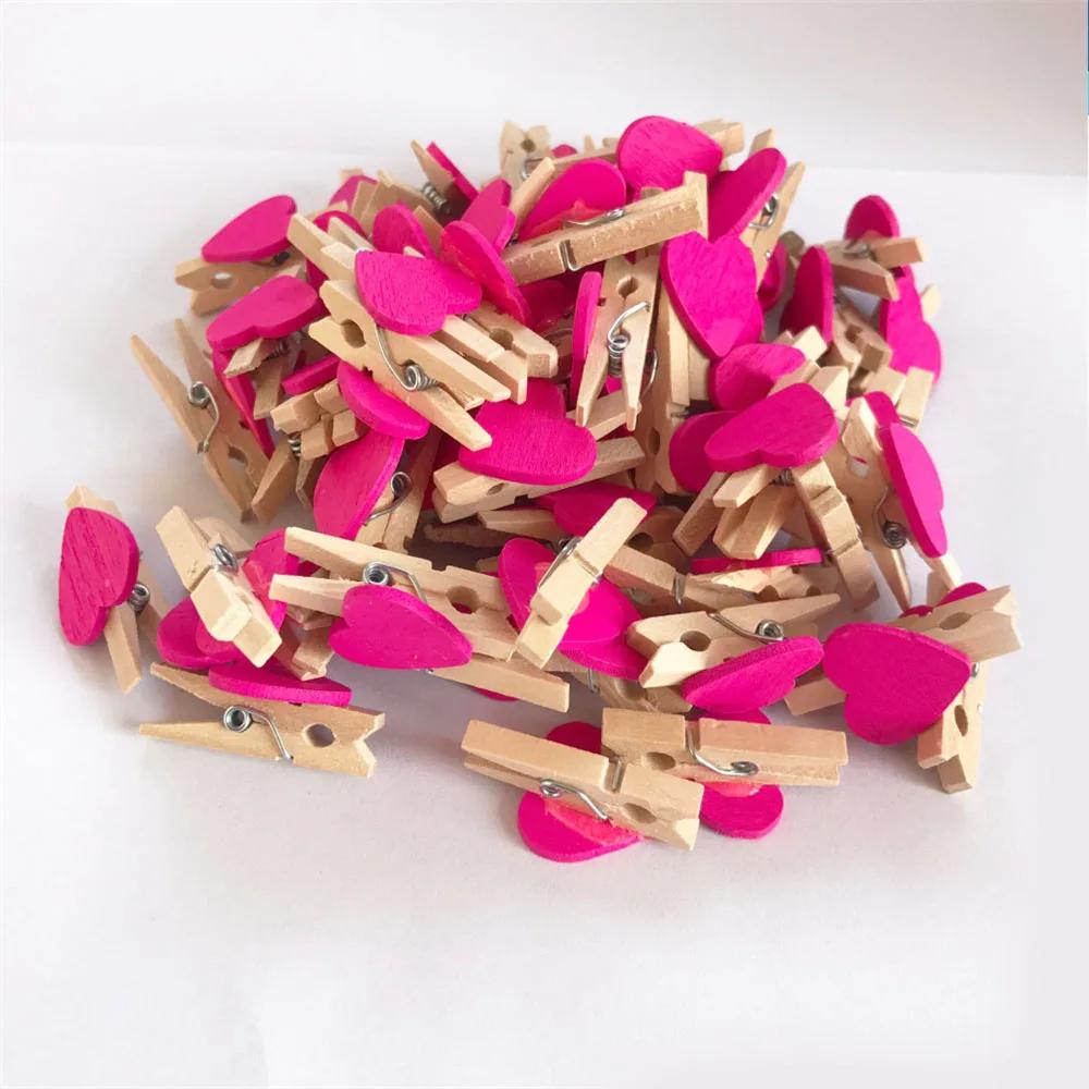 2024 neue 50 Teile/satz Holz Clips Liebe Herz Pegs Wäscheklammer DIY Nette Hochzeit Dekoration Handwerk Pegs Wäscheklammer
