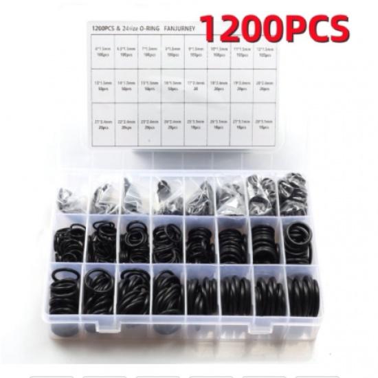 740/1200Pcs O-ring Rubber Gaskets Seal Ring Set Nitrile Rubber High Pressure O-Rings NBR Sealing Elastic Band O Rubber Rings