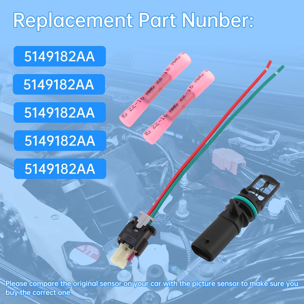 Czujnik Temperatury Powietrza Dolotowego i Złącze, Pasuje do Szerokiej Gamy Modeli Pojazdów, EC1191 AX241 5S16863 Czujnik Temperatury Powietrza Dolotowego IAT