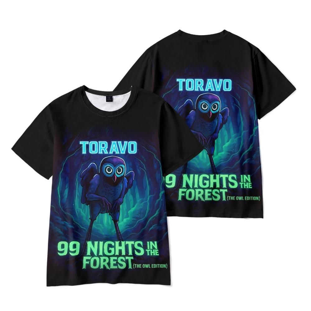 15 Colors Fashion 99 Nights In The Forest Cartoon T Shirts for Women Men Summer Clothing Fitness O Neck Man T-shirt Oversized Men T-shirts Tops