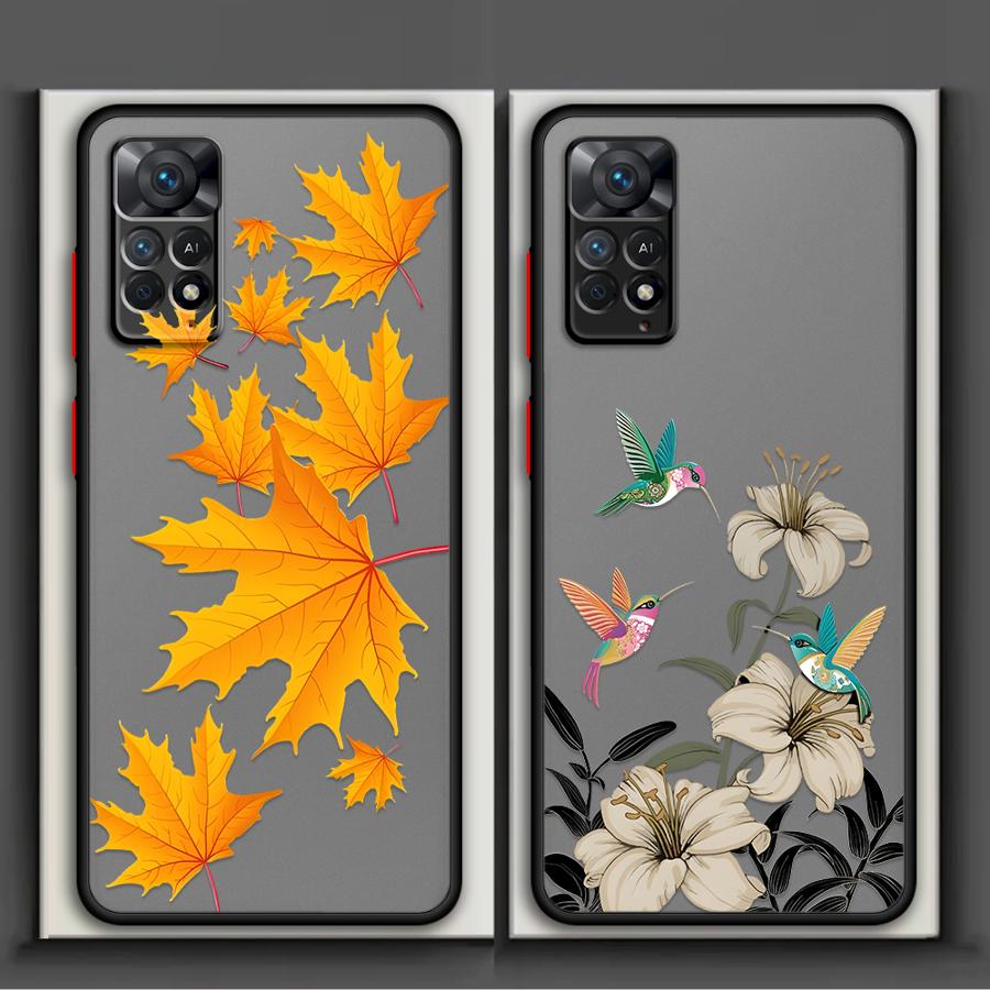 Cartoon Leaf Flowers Funda Back Phone Cover Case for Xiaomi Redmi Note 15 Pro 10 13 9S 13C 14C 14 A4 11 12