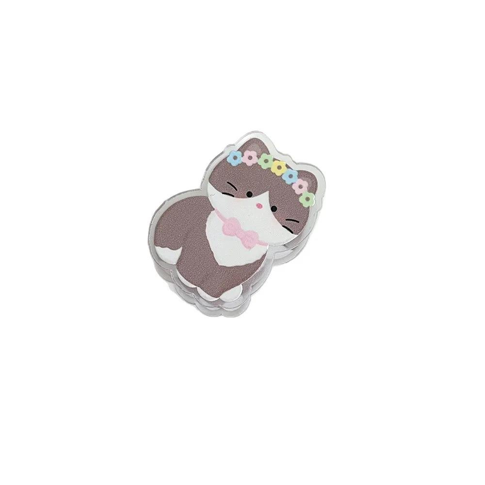 Cute Cat Acrylic Clip Sealing Long Tail Binder Clip Scrapbook Note Paper Clips for Student Kawaii Stationery Gift
