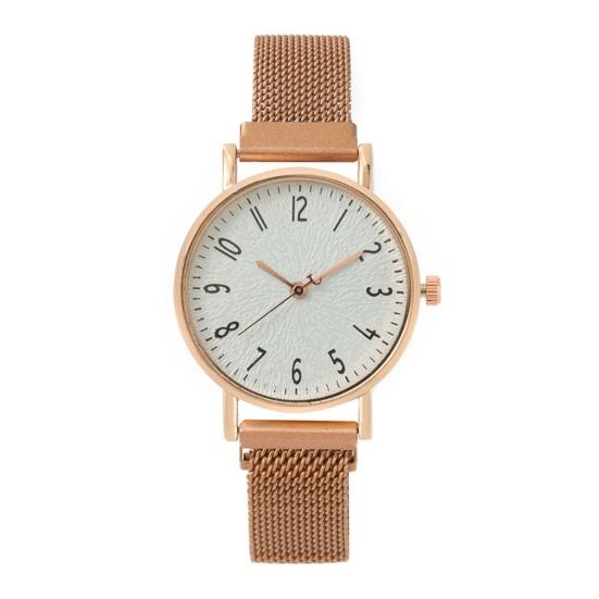 Dámské křemenné hodinky Kulatý ciferník Magnetické propojovací pásek Bez zpoždění Jednoduchý styl Vysoká přesnost Denní dojíždění Náramkové hodinky Seznamka