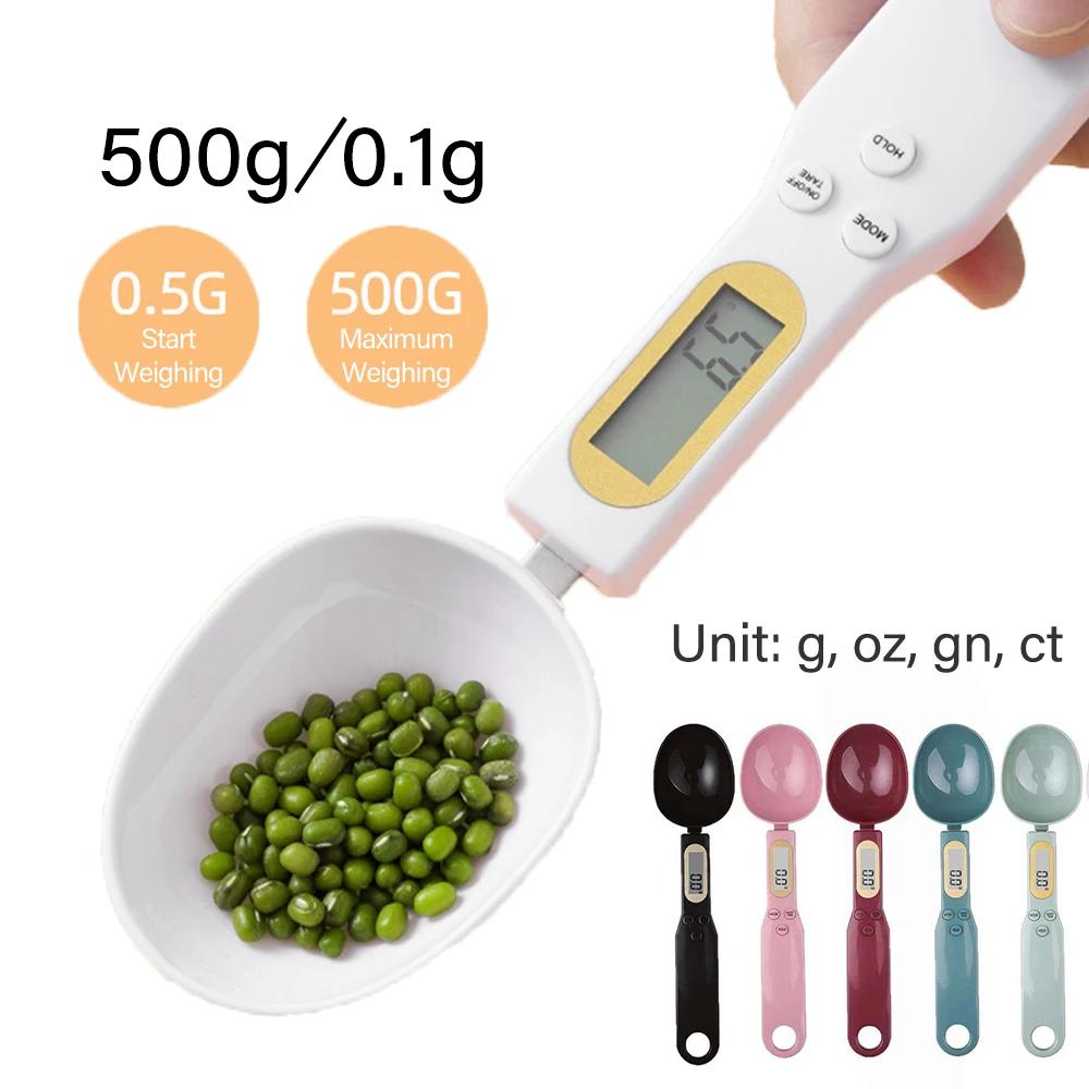 500g/0.1g Digital Kitchen Scale - Portable LCD Electronic Food Measuring Spoon for Precise Weighing